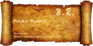 Mauks Rudolf névjegykártya
